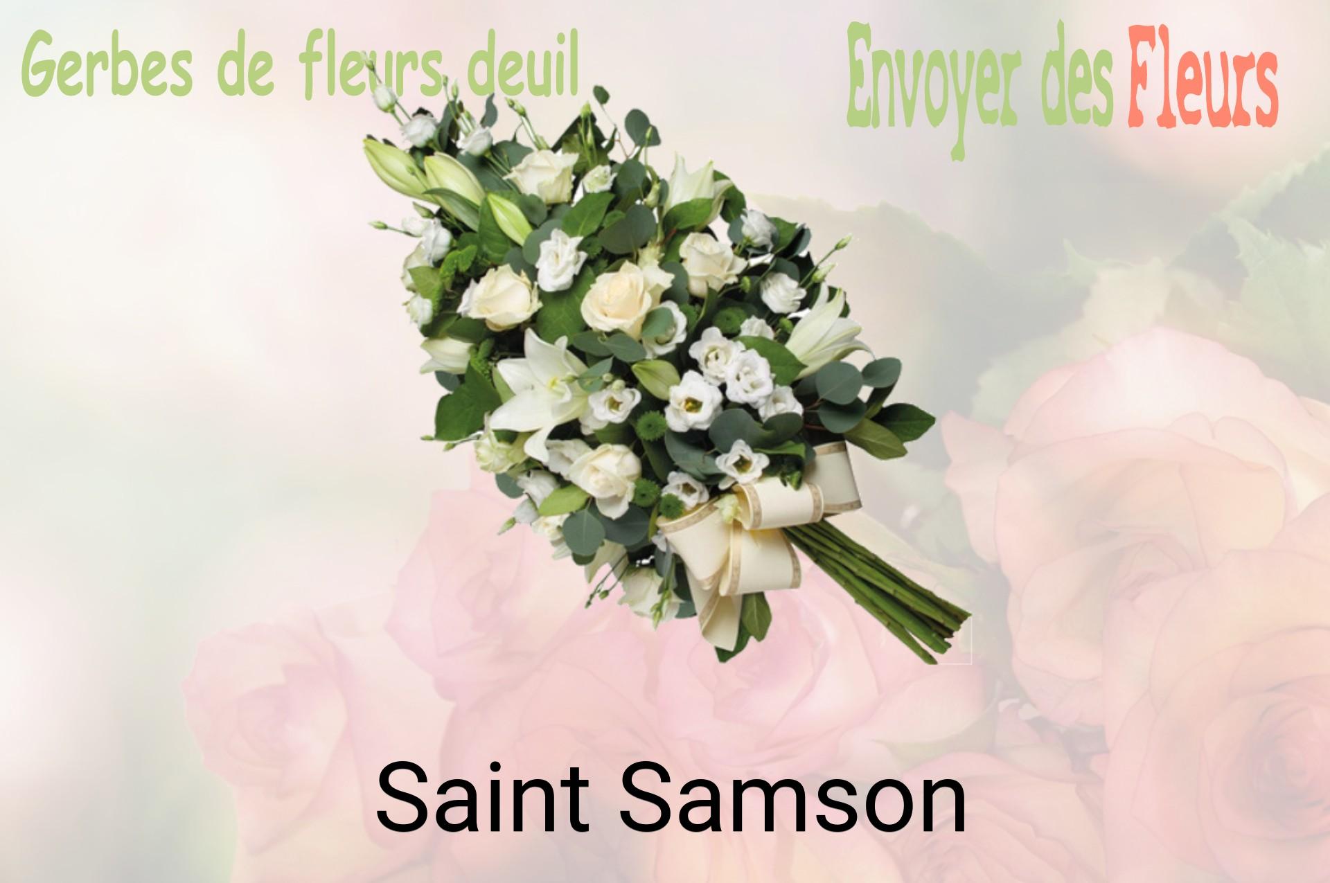 Gerbe de fleurs de deuil livrée à Saint-Samson